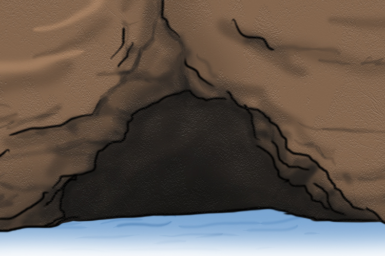 The cave becomes larger. Caves are typically found in sedimentary rock. they are less common in granite rocks.